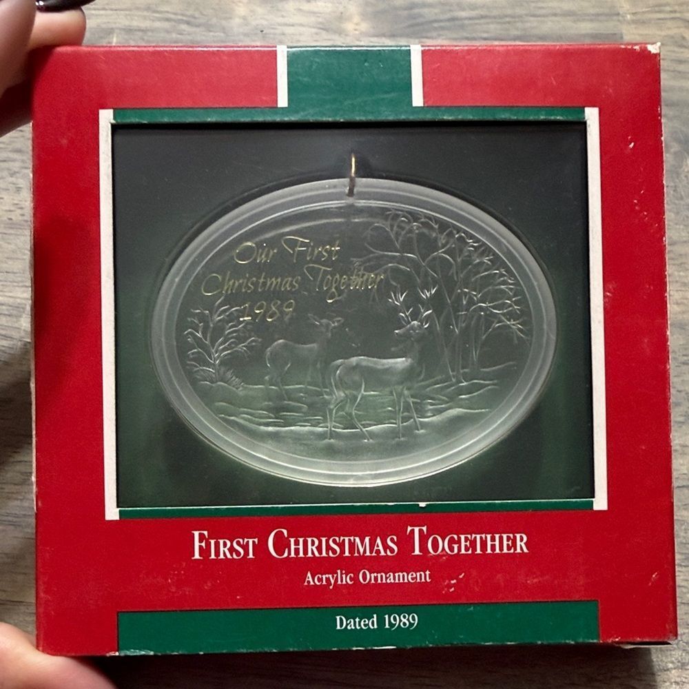 Hallmark 1989 First Christmas Together Acrylic Ornament with Box